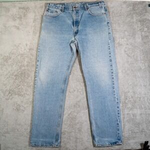 Levis Jeans Mens 40x34 Blue 505 Regular Fit Straight Leg Made in Canada Denim